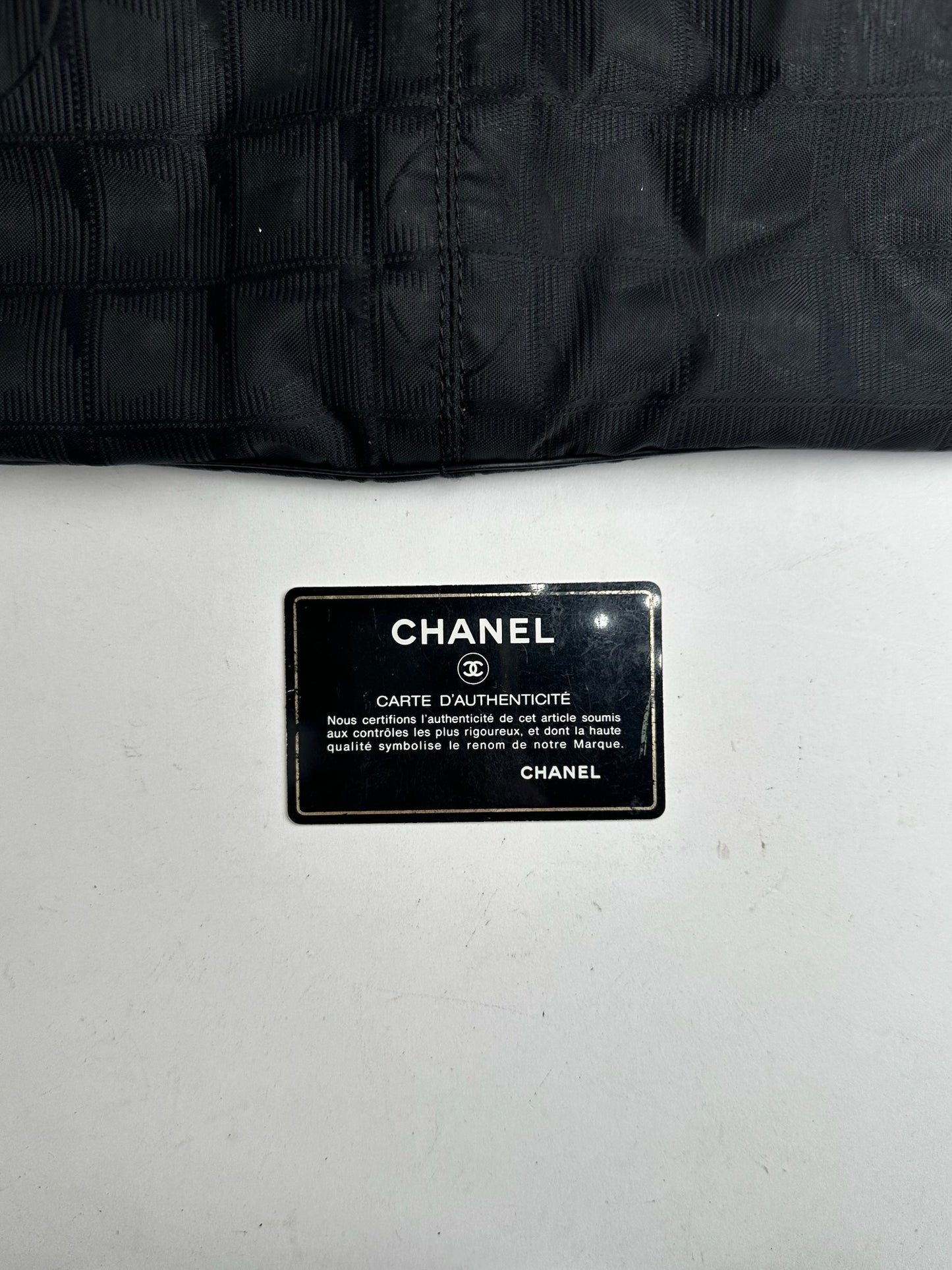 Vintage Chanel Monogram Canvas Shopper Bag Black