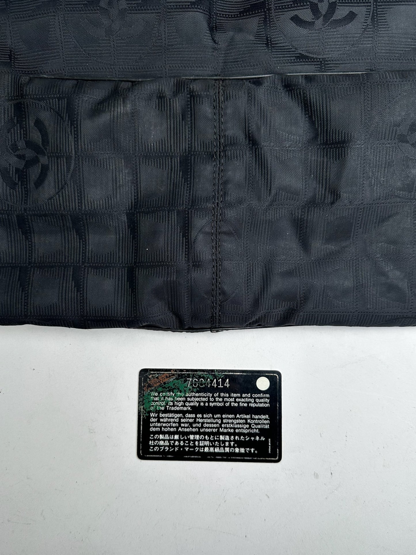 Vintage Chanel Monogram Canvas Shopper Bag Black