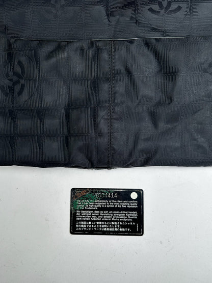 Vintage Chanel Monogram Canvas Shopper Bag Black