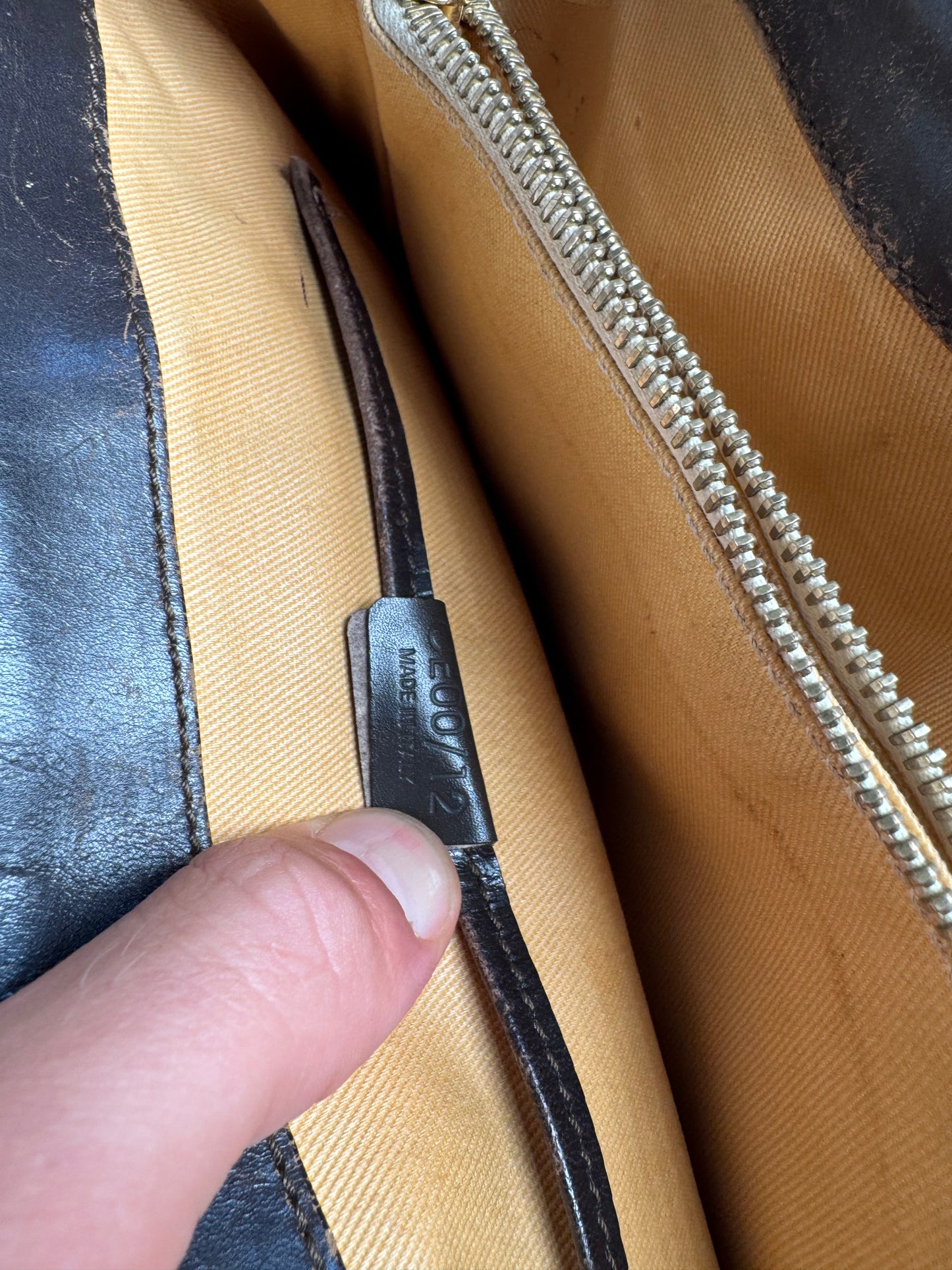 Sac vintage en toile et cuir Macadam Monogram Celine Paris marron