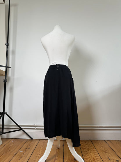 Vintage Chanel Silk Skirt Black M