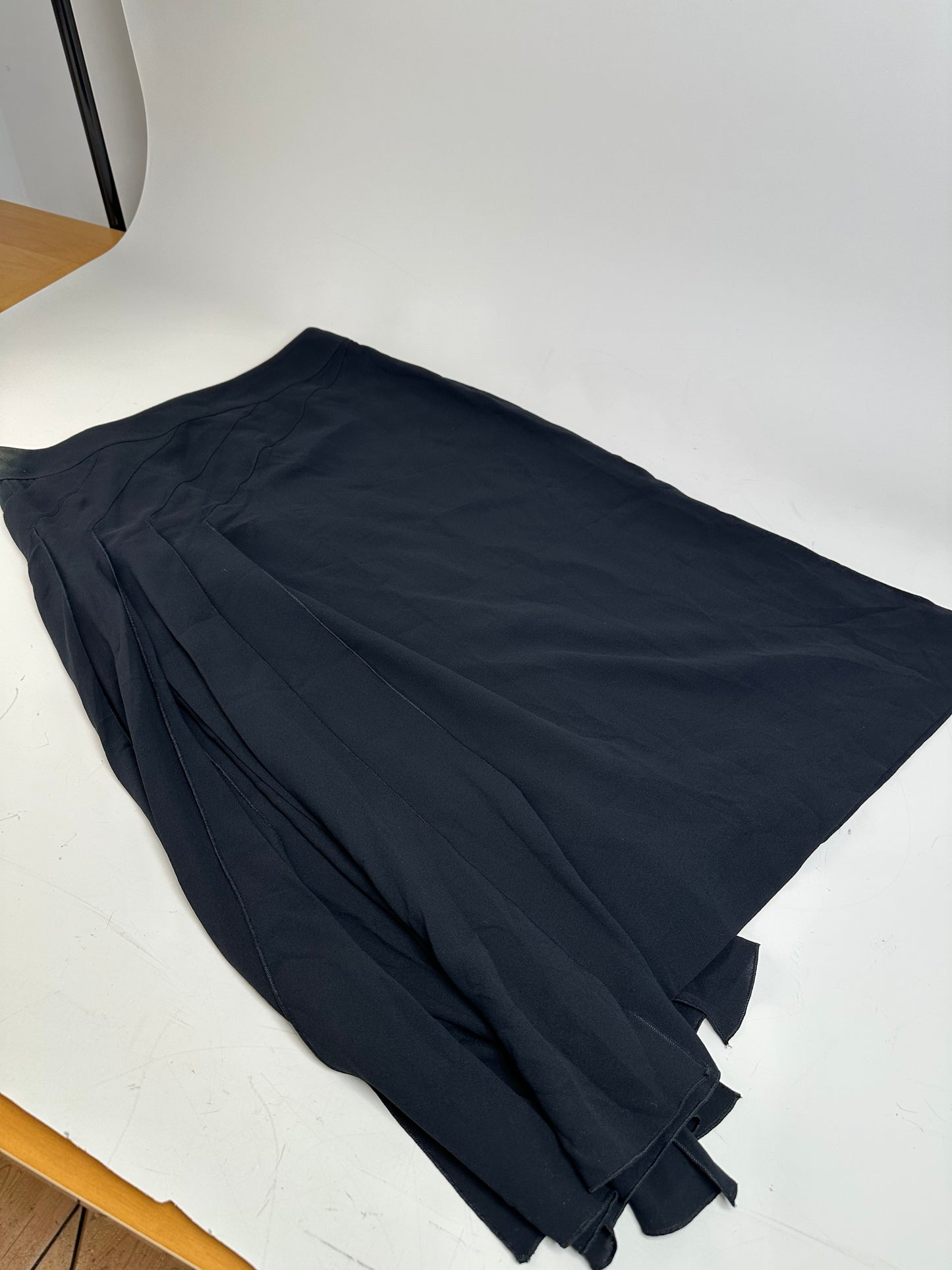 Vintage Chanel Silk Skirt Black M