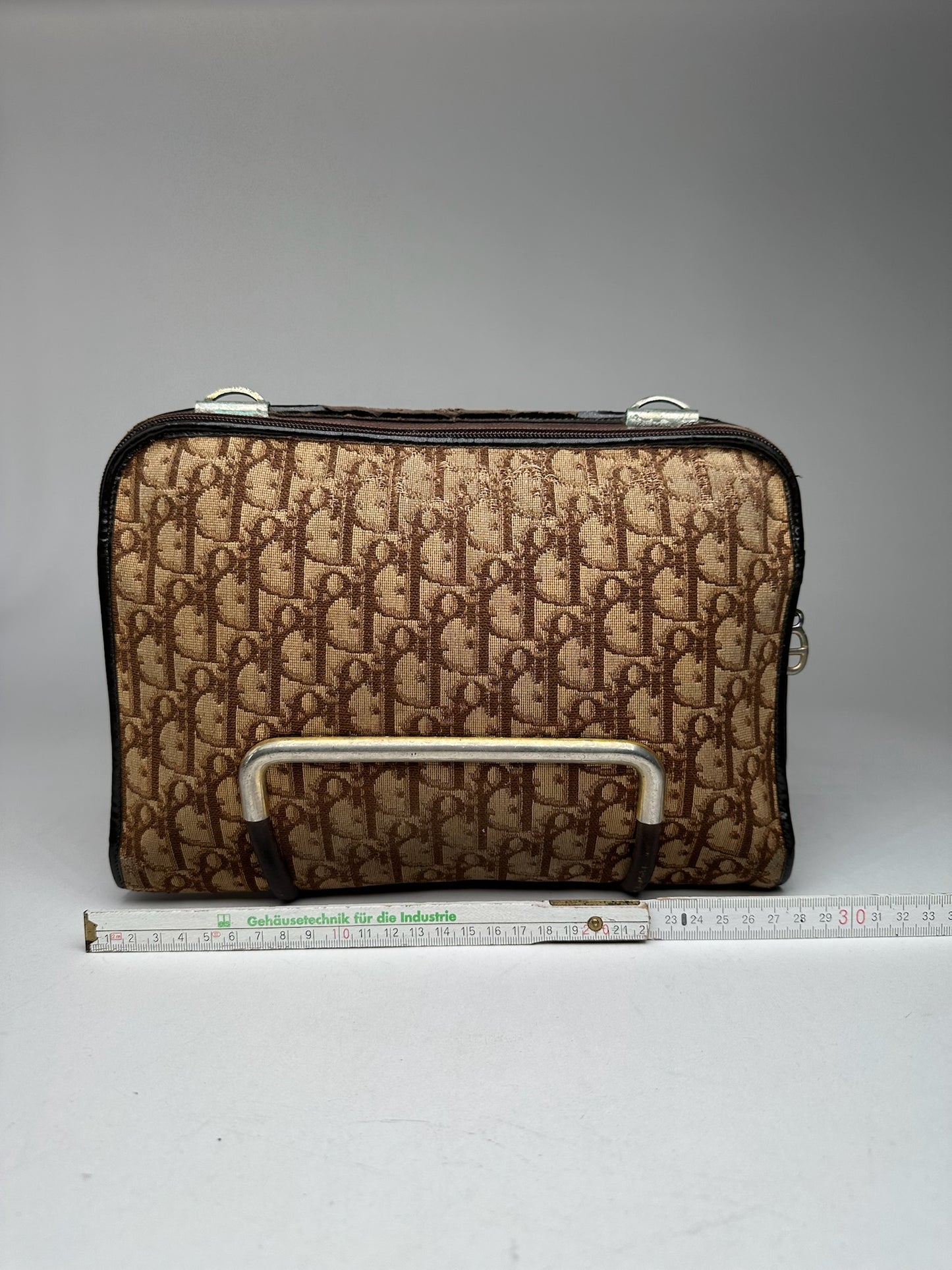 Vintage Dior Canvas Monogram Clutch brown