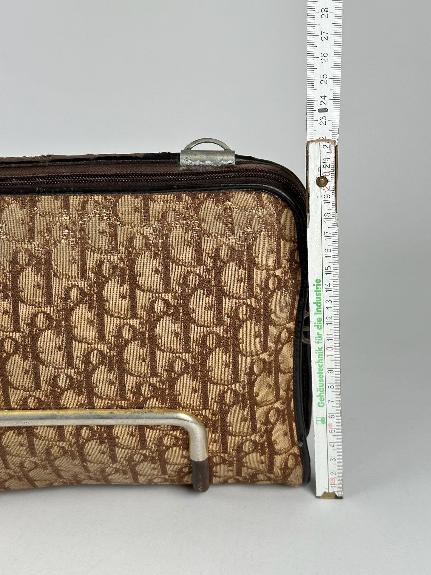 Vintage Dior Canvas Monogram Clutch brown