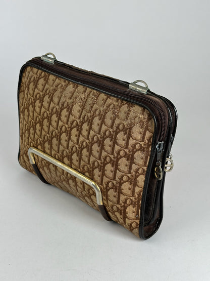 Vintage Dior Canvas Monogram Clutch brown