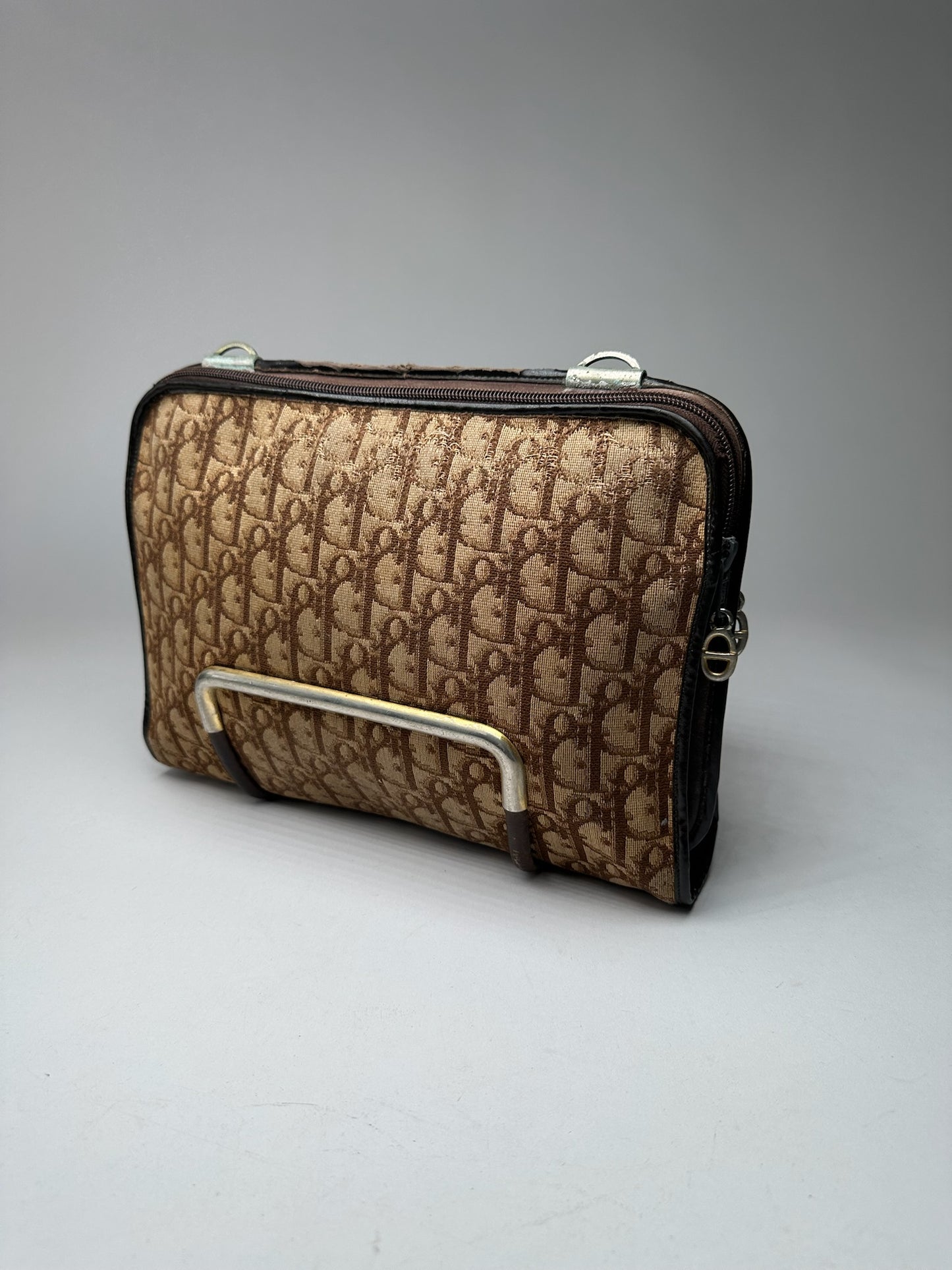 Vintage Dior Canvas Monogram Clutch brown