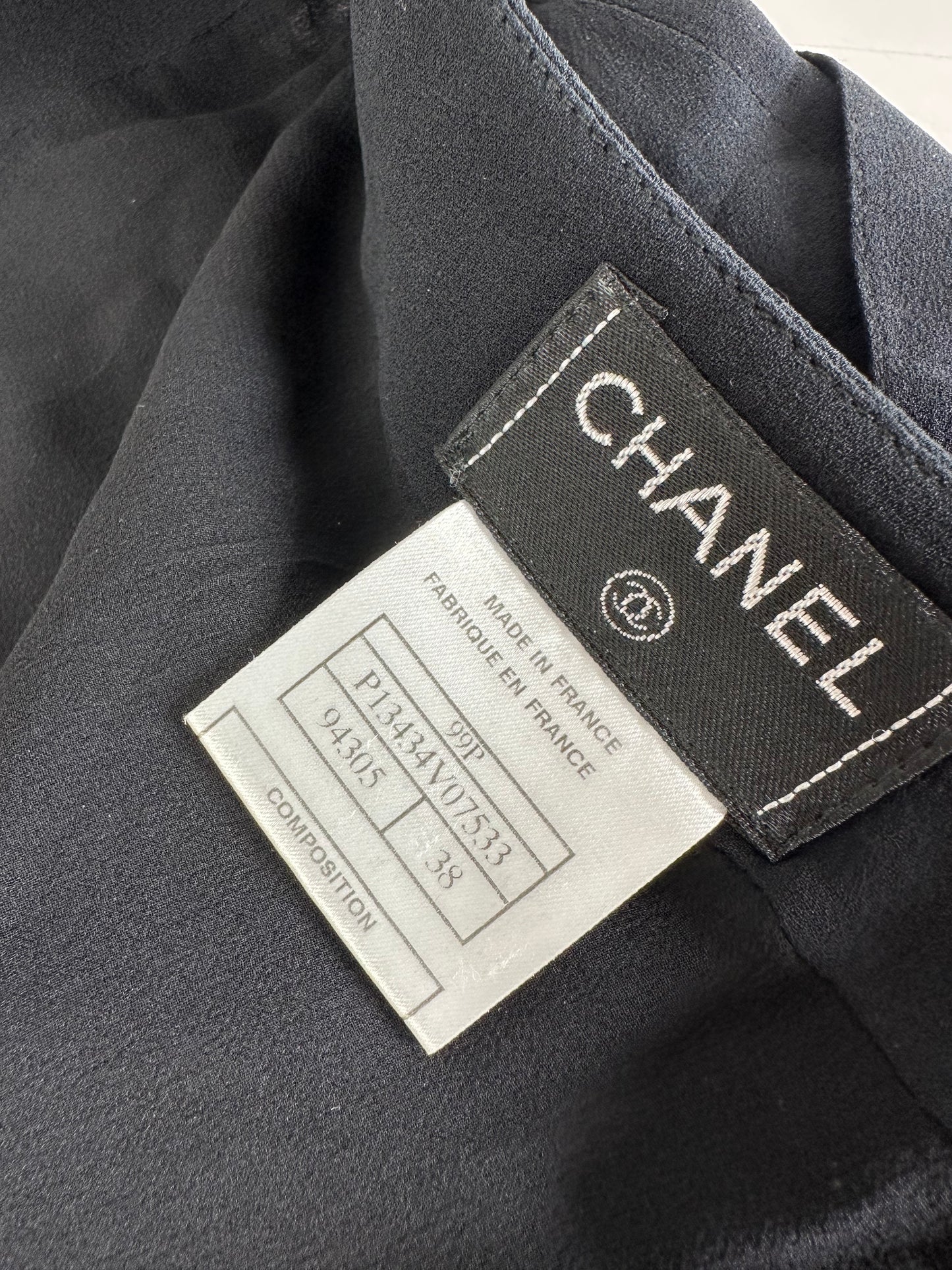 Vintage Chanel Silk Skirt Black M