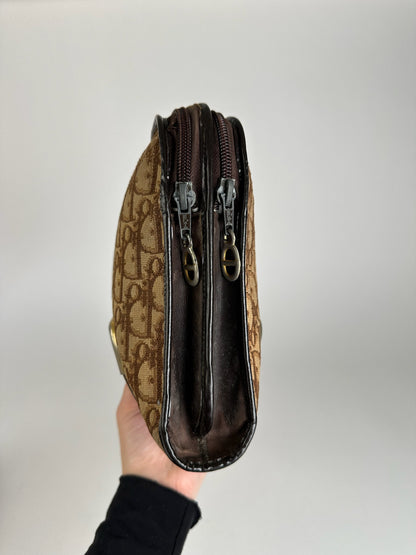 Vintage Dior Canvas Monogram Clutch brown