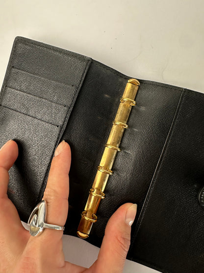 Vintage Louis Vuitton Epi Leather Ring Binder Wallet Late 1990s Black