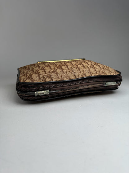 Vintage Dior Canvas Monogram Clutch brown