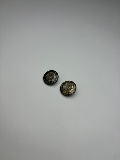 Vintage Givenchy 4G Logo Clip-On Earrings Late 1970s Silver Black