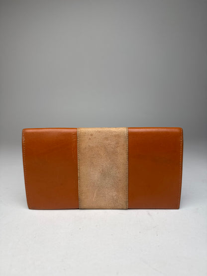 Vintage Dior Leather Suede ID Holder Orange-Brown Beige
