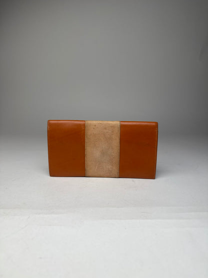 Vintage Dior Leather Suede ID Holder Orange-Brown Beige