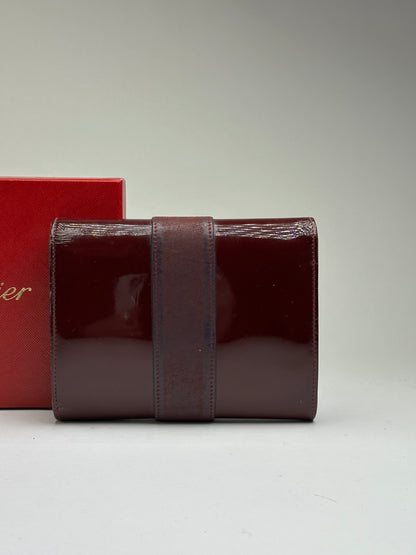Vintage Cartier Trinity Bifold Wallet Late 1990s Burgundy Patent