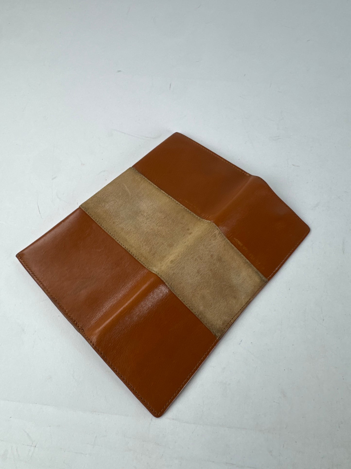 Vintage Dior Leather Suede ID Holder Orange-Brown Beige