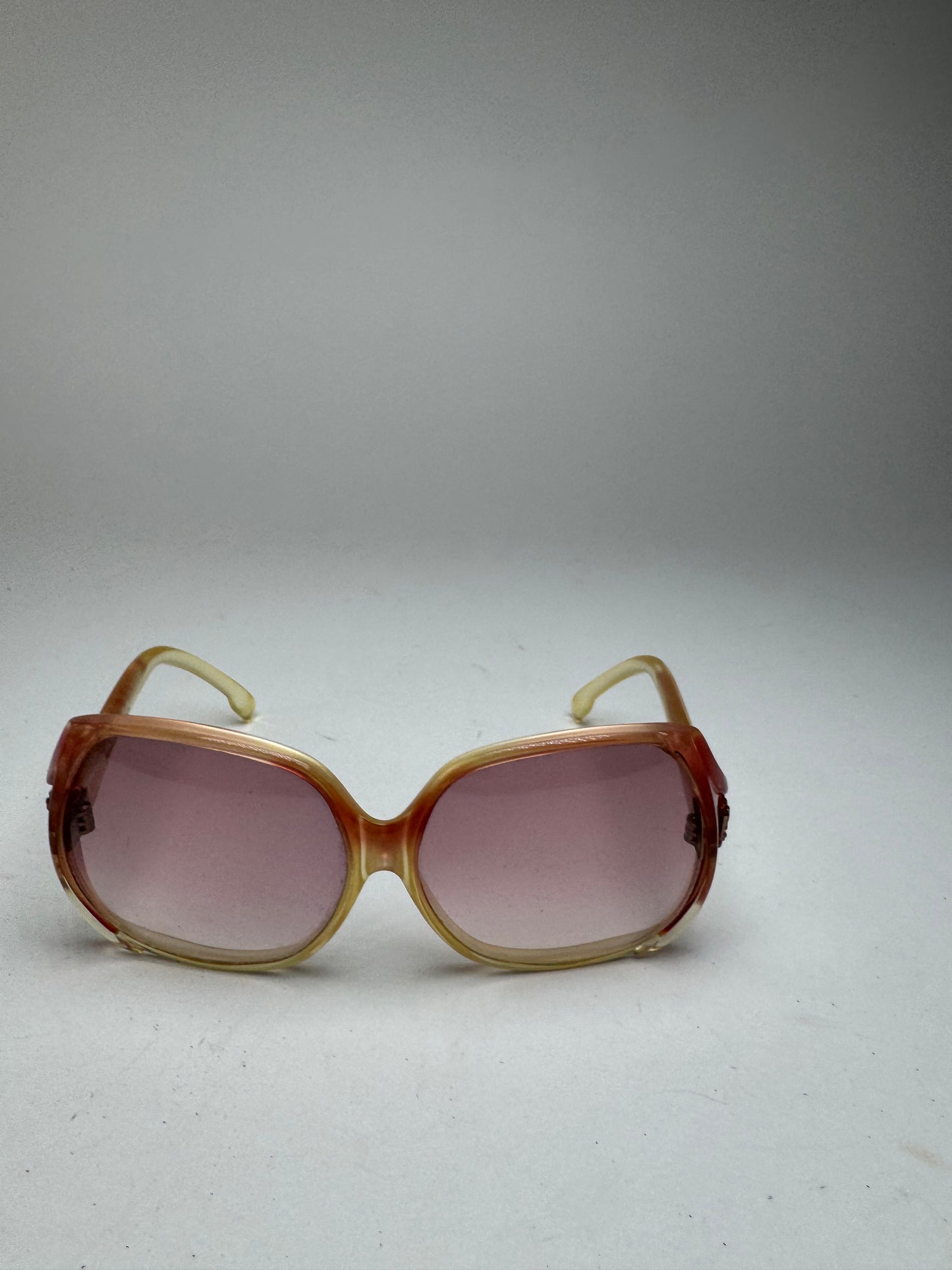Vintage Yves Saint Laurent Oversized Sunglasses Red beige