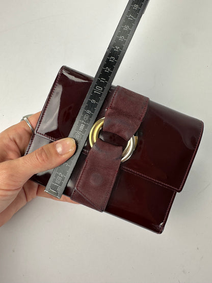 Vintage Cartier Trinity Bifold Wallet Late 1990s Burgundy Patent