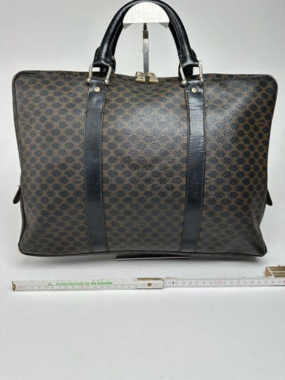 Vintage Celine Paris Leather Monogram Briefcase Brown