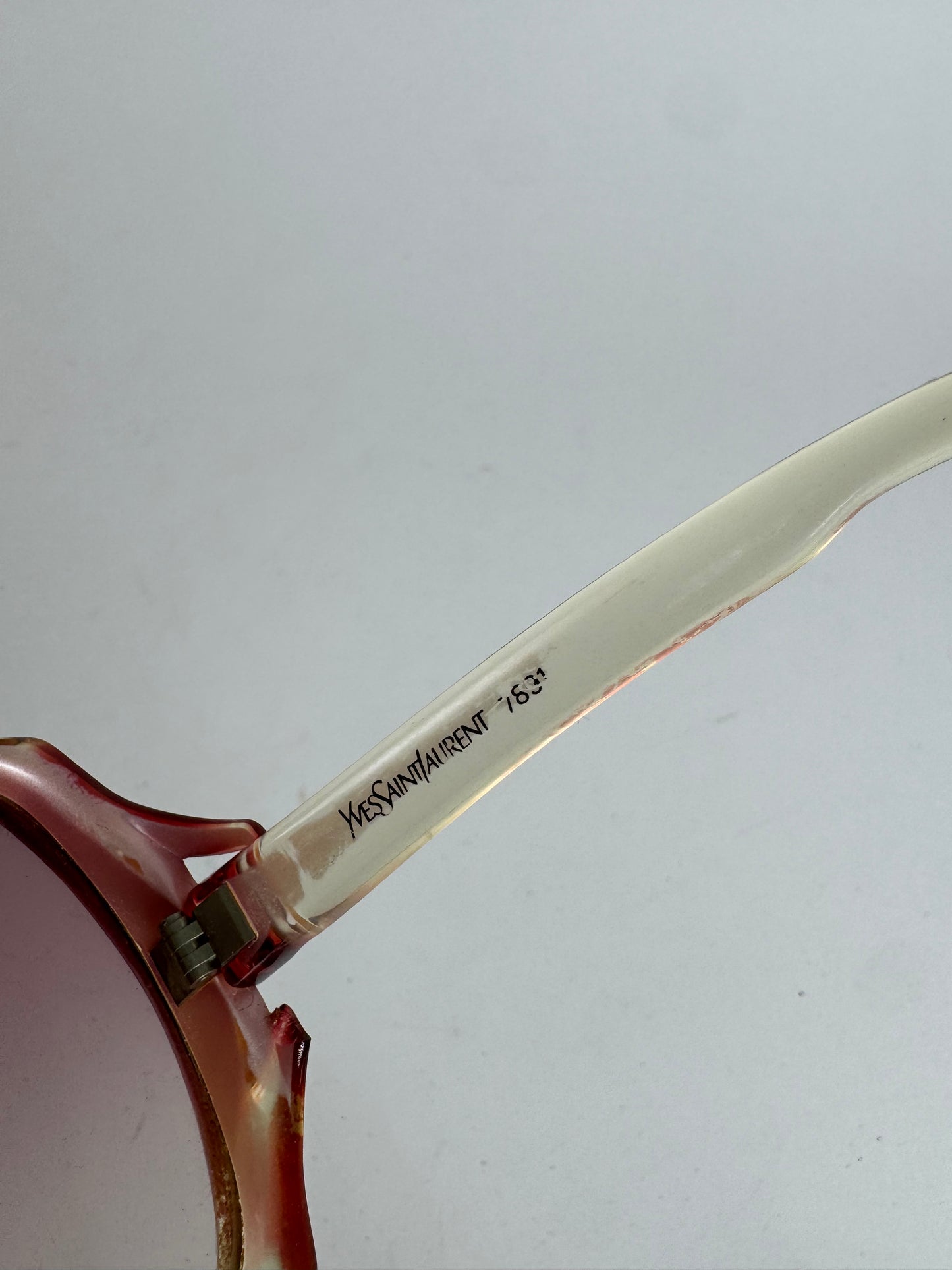 Vintage Yves Saint Laurent Oversized Sunglasses Red beige
