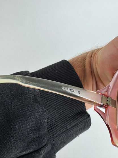 Vintage Yves Saint Laurent Oversized Sunglasses Red beige