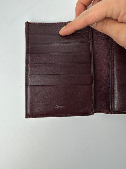 Vintage Cartier Trinity Bifold Wallet Late 1990s Burgundy Patent