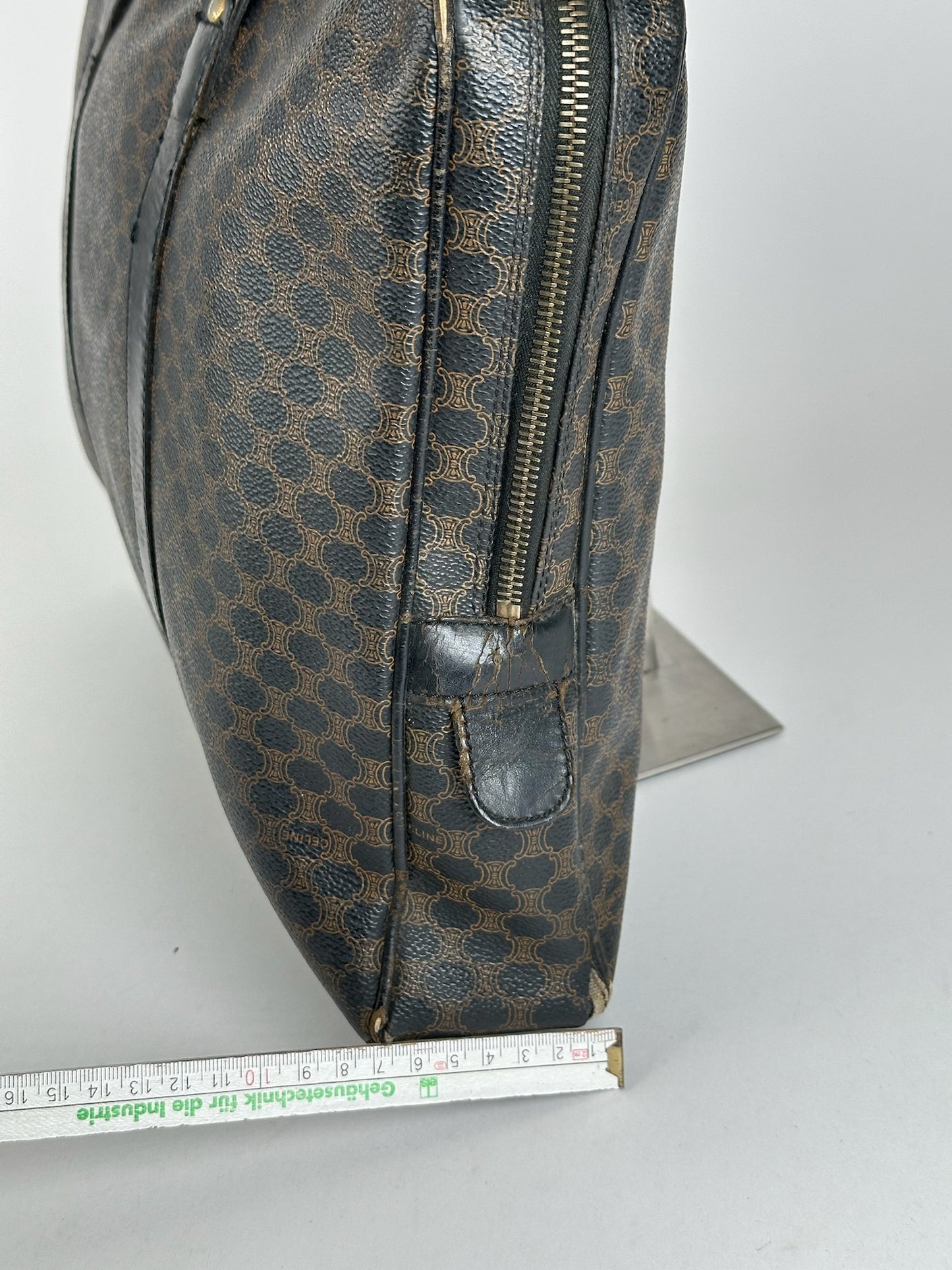 Vintage Celine Paris Leather Monogram Briefcase Brown