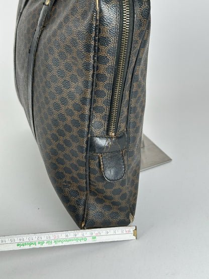 Vintage Celine Paris Leather Monogram Briefcase Brown