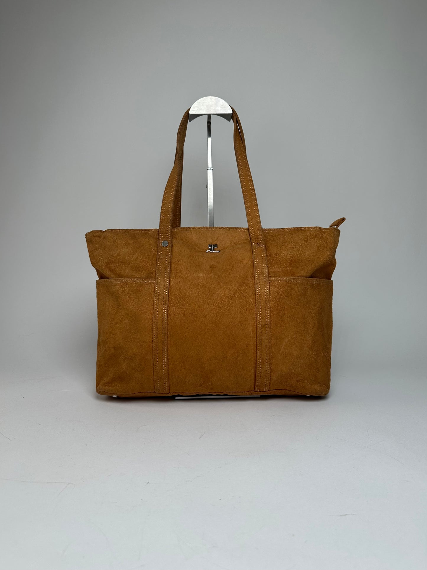 Vintage Courreges Suede Leather Handbag Brown