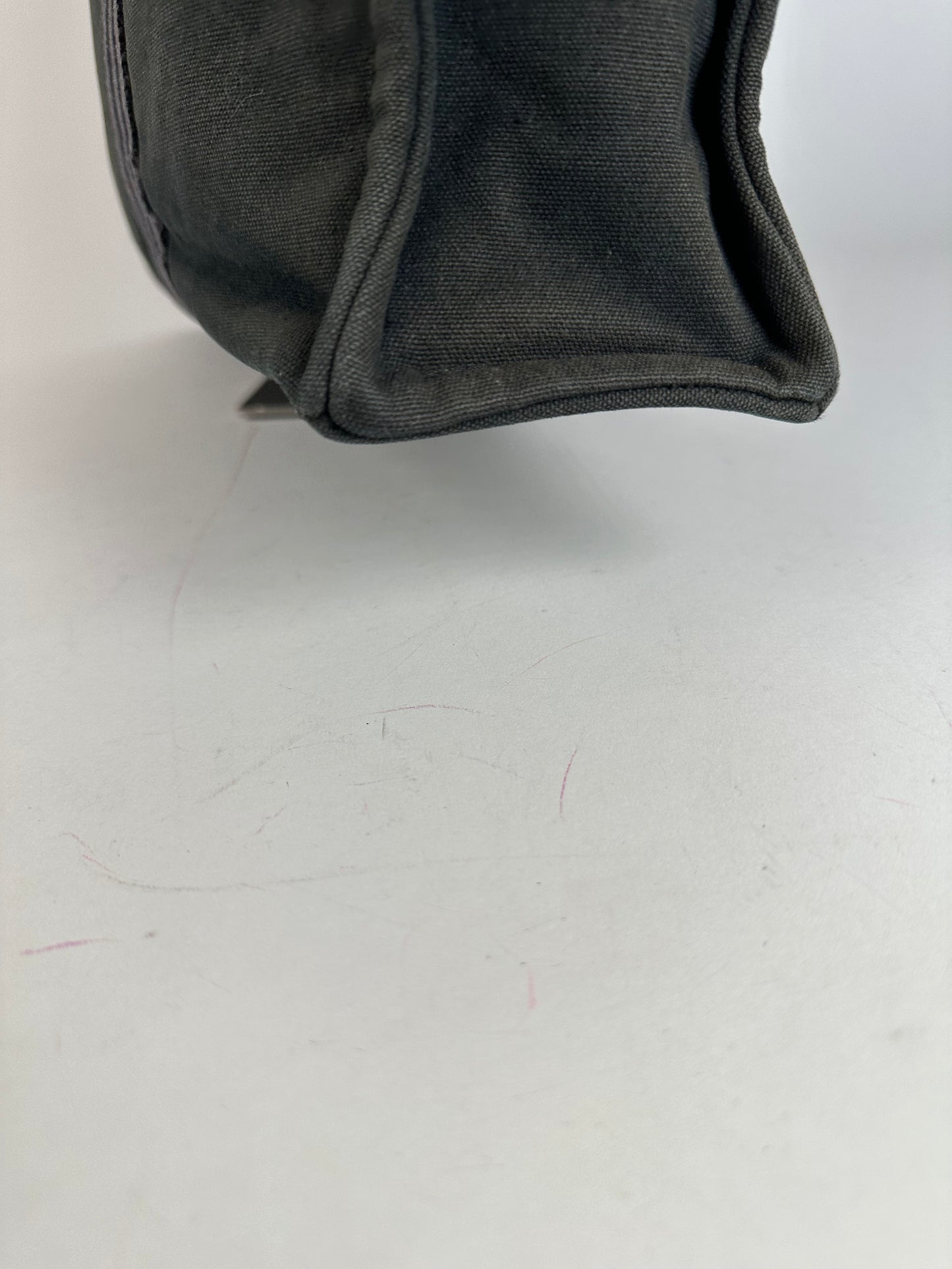 Vintage Hermes Canvas Tote Bag Black Grey