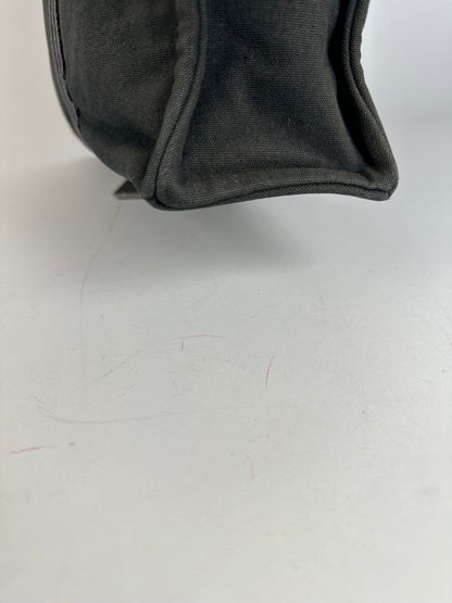 Vintage Hermes Canvas Tote Bag Black Grey