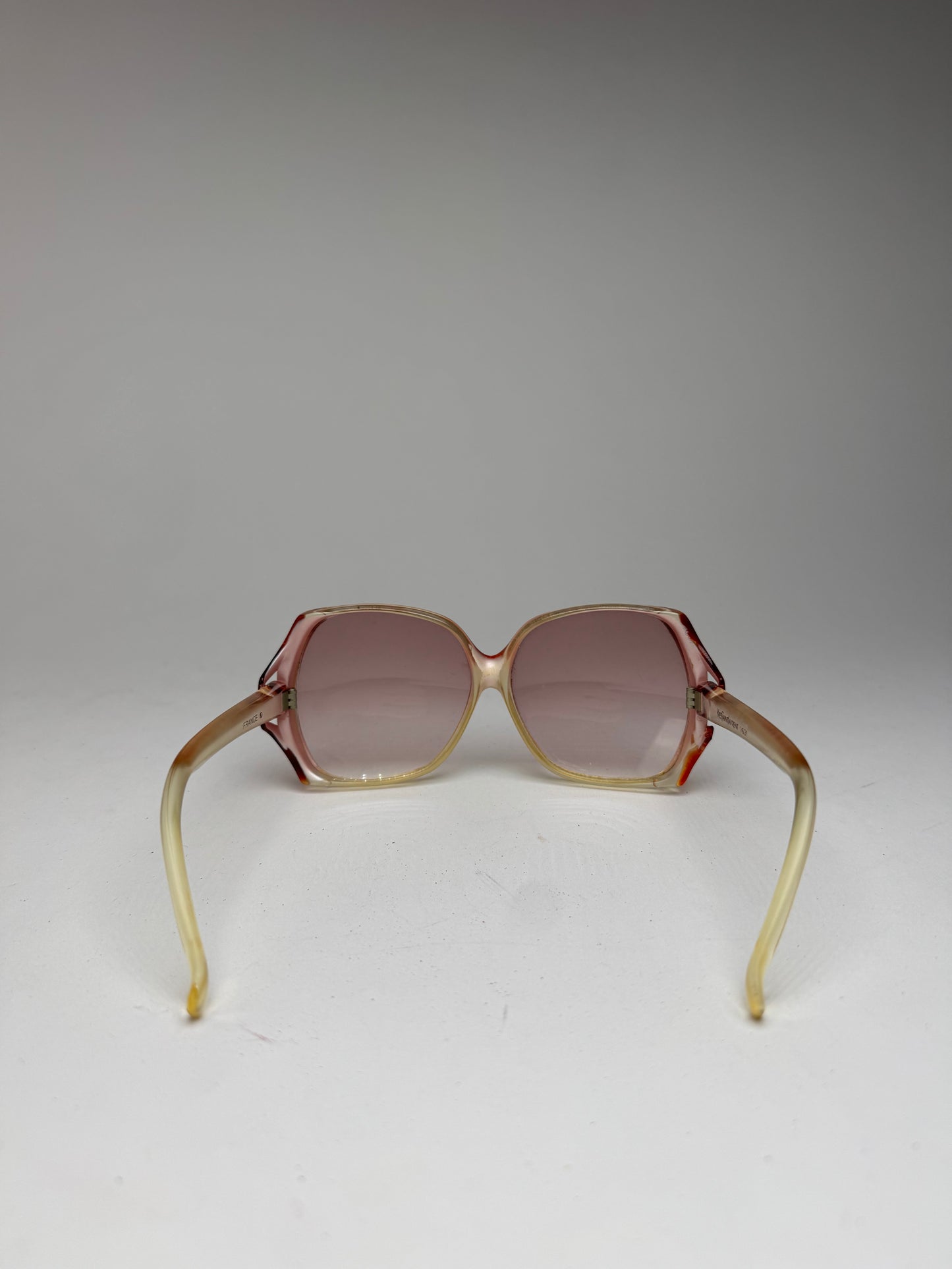 Vintage Yves Saint Laurent Oversized Sunglasses Red beige