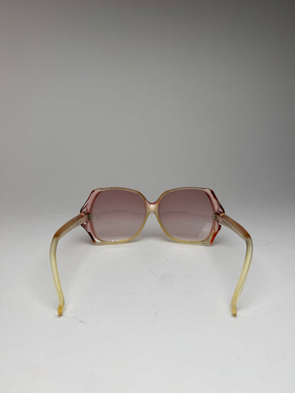 Vintage Yves Saint Laurent Oversized Sunglasses Red beige