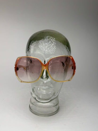 Vintage Yves Saint Laurent Oversized Sunglasses Red beige