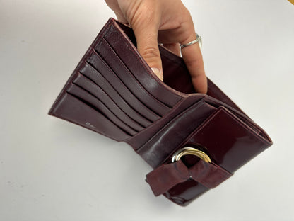 Vintage Cartier Trinity Bifold Wallet Late 1990s Burgundy Patent