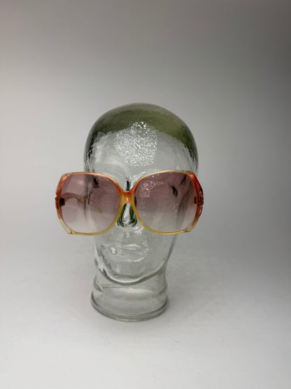 Vintage Yves Saint Laurent Oversized Sunglasses Red beige