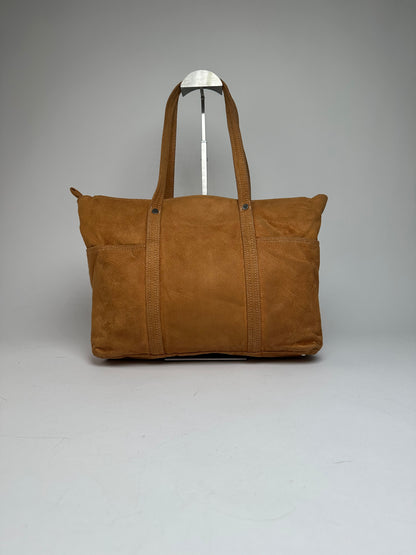Vintage Courreges Suede Leather Handbag Brown