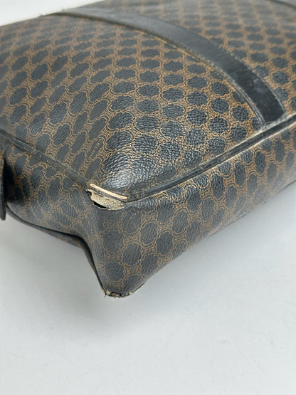 Vintage Celine Paris Leather Monogram Briefcase Brown