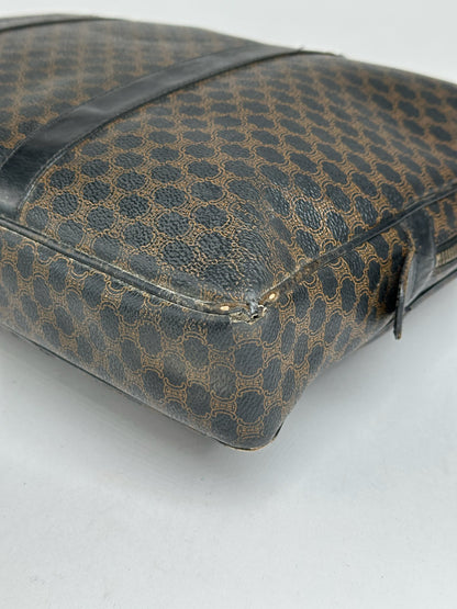 Vintage Celine Paris Leather Monogram Briefcase Brown