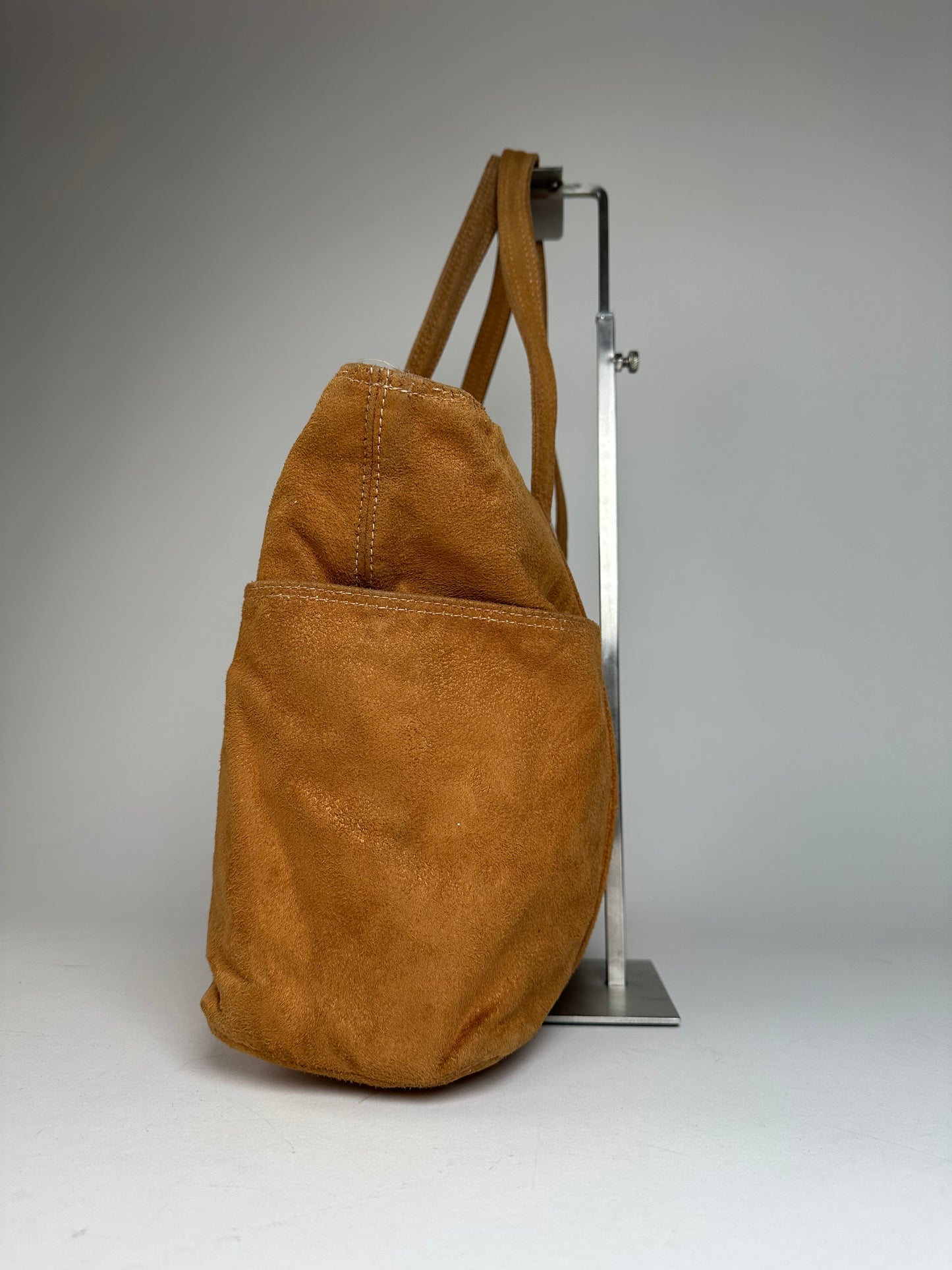 Vintage Courreges Suede Leather Handbag Brown