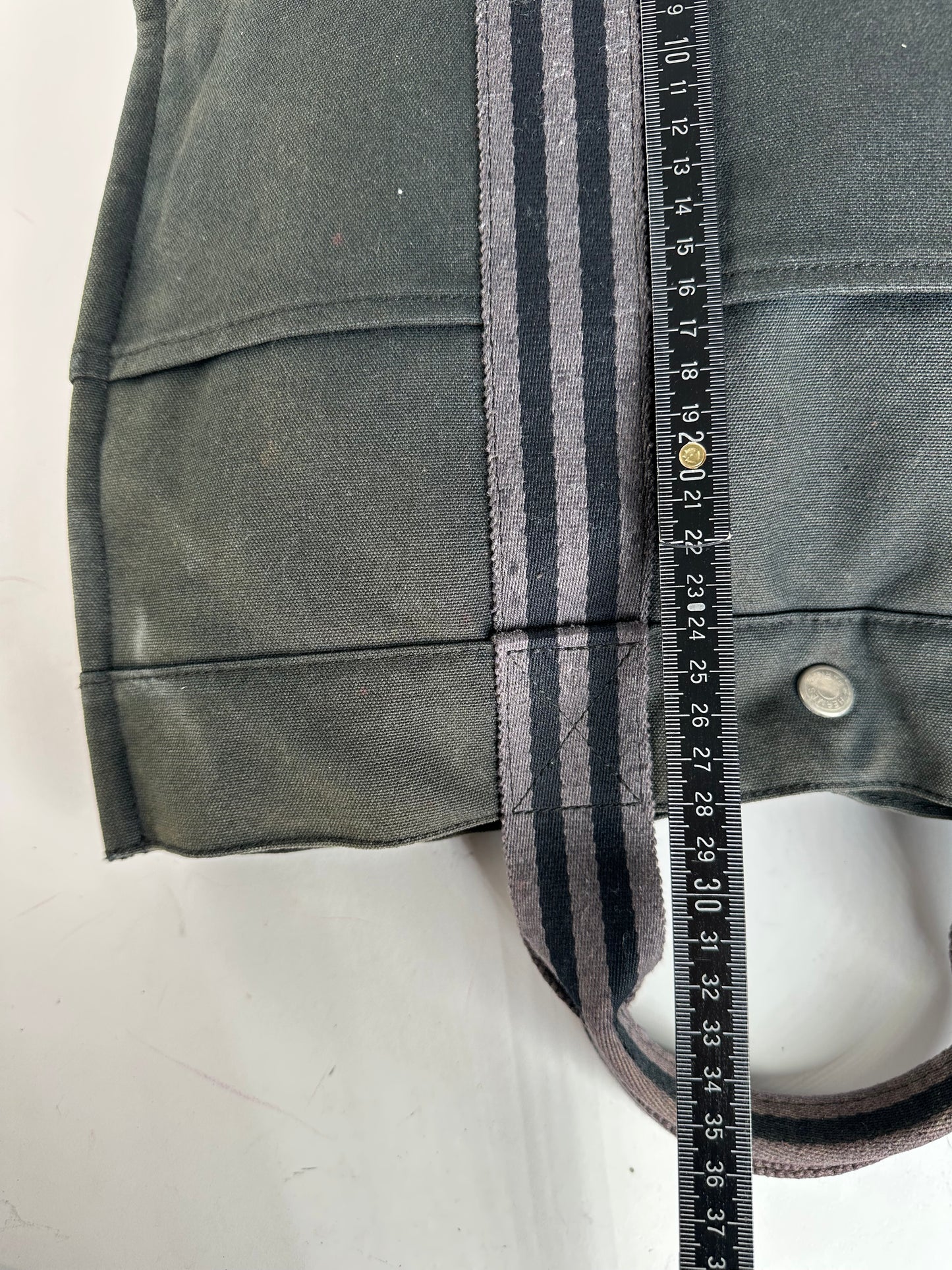 Vintage Hermes Canvas Tote Bag Black Grey