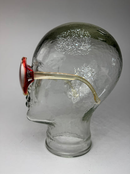 Vintage Yves Saint Laurent Oversized Sunglasses Red beige