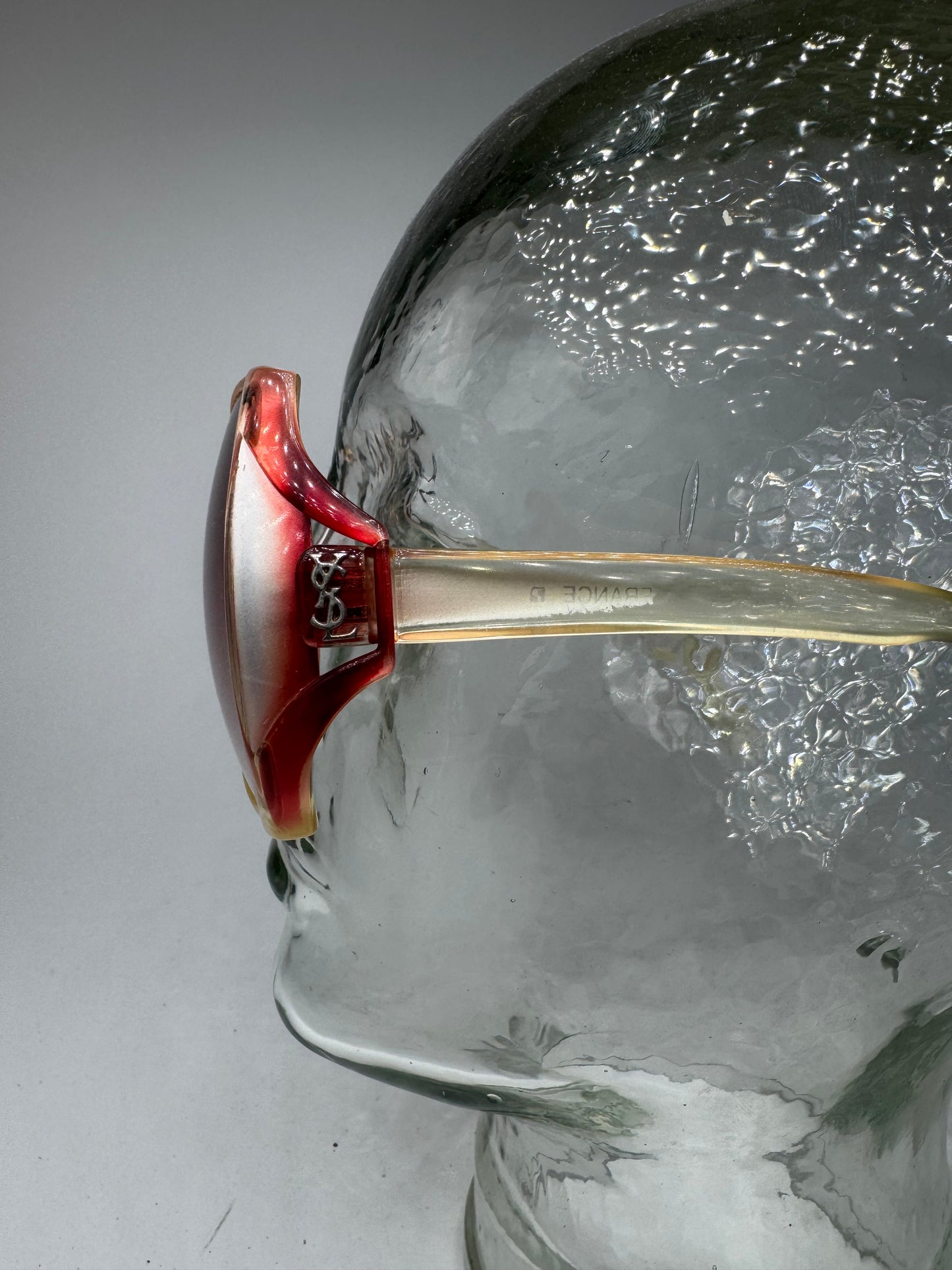 Vintage Yves Saint Laurent Oversized Sunglasses Red beige