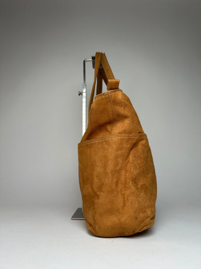 Vintage Courreges Suede Leather Handbag Brown