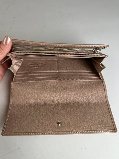 Vintage Vivienne Westwood Leather Wallet Beige Gold Clasp