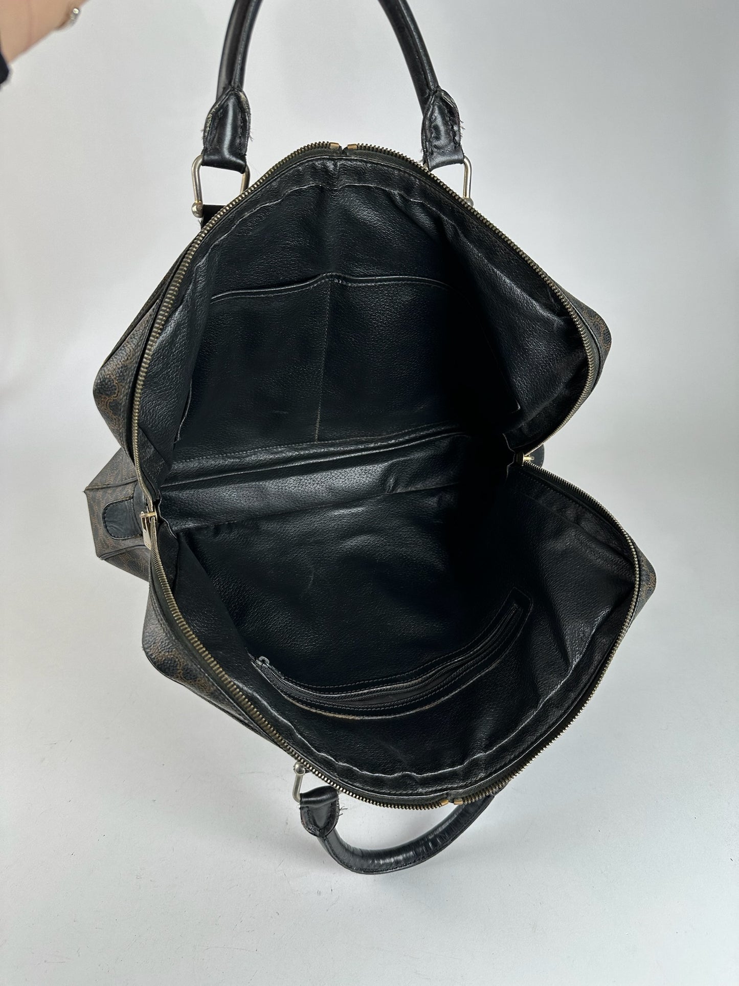 Vintage Celine Paris Leather Monogram Briefcase Brown