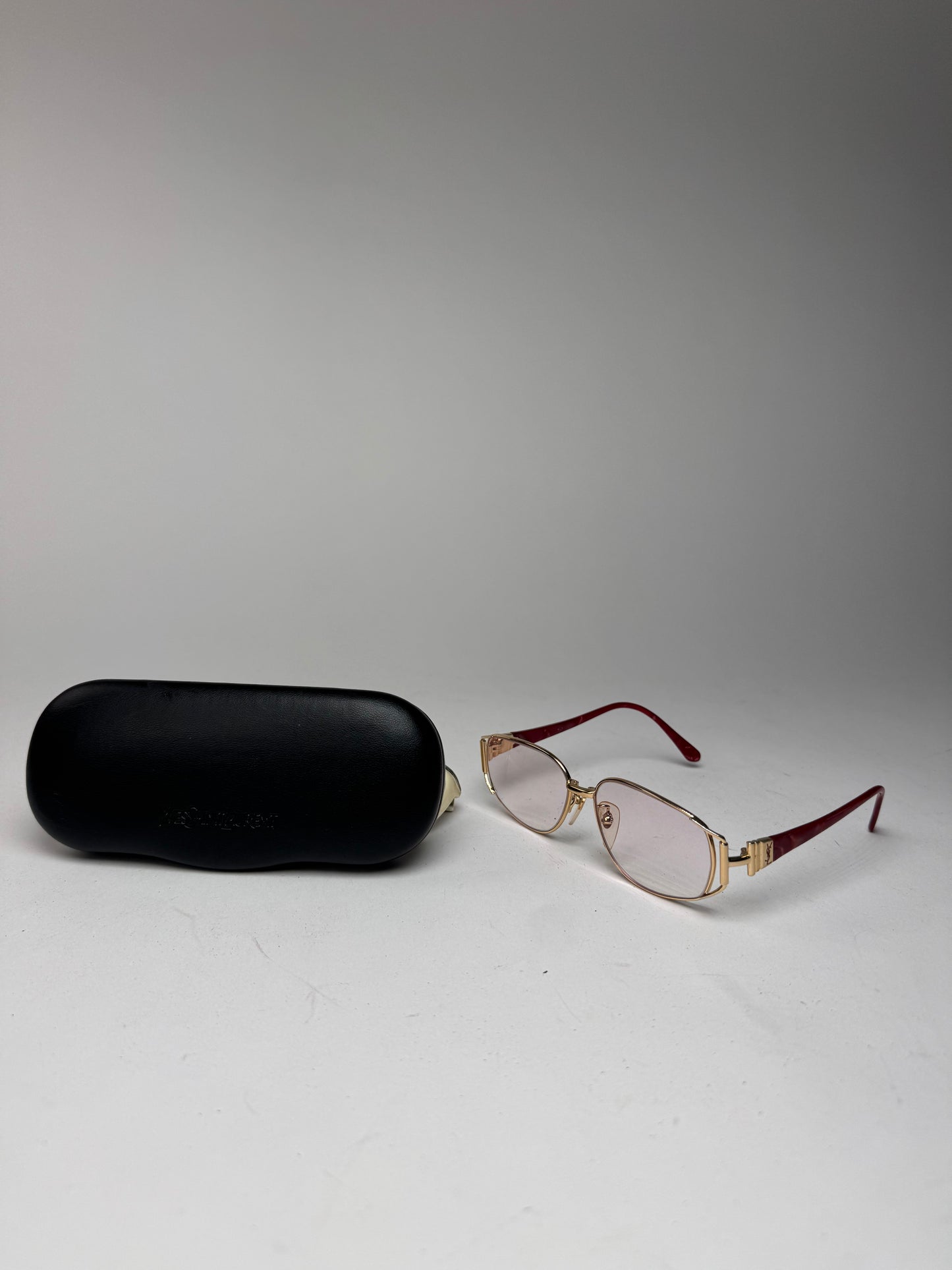 Vintage Yves Saint Laurent Sunglasses Red Gold