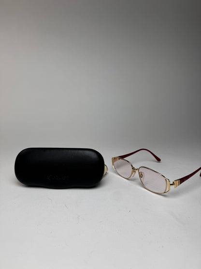 Vintage Yves Saint Laurent Sunglasses Red Gold