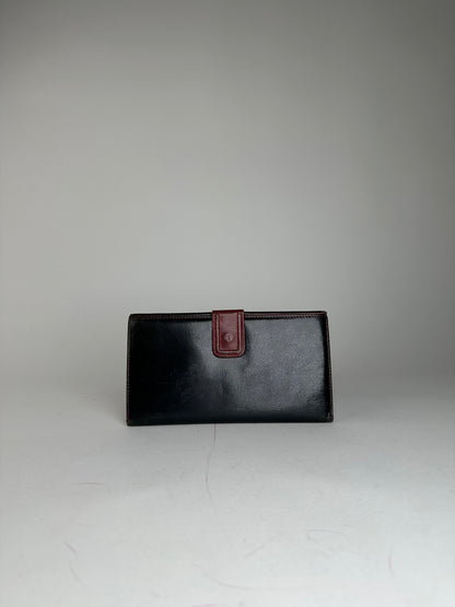 Vintage Gucci Leather Long Wallet Black
