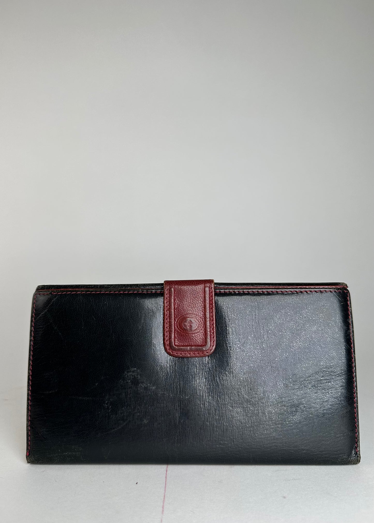 Vintage Gucci Leather Long Wallet Black