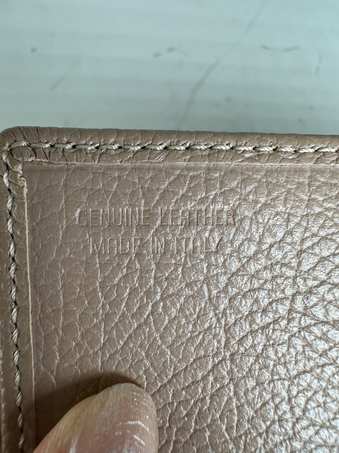 Vintage Vivienne Westwood Leather Wallet Beige Gold Clasp